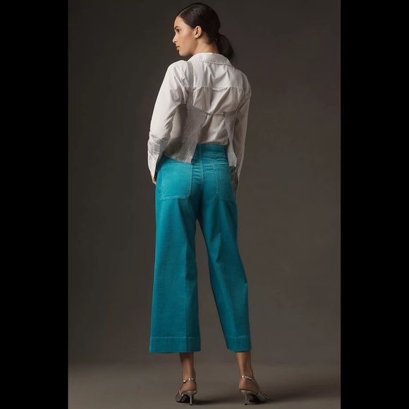 Anthropologie The Colette Cropped Wide-Leg Corduroy Pants by Maeve - Picture 3 of 16